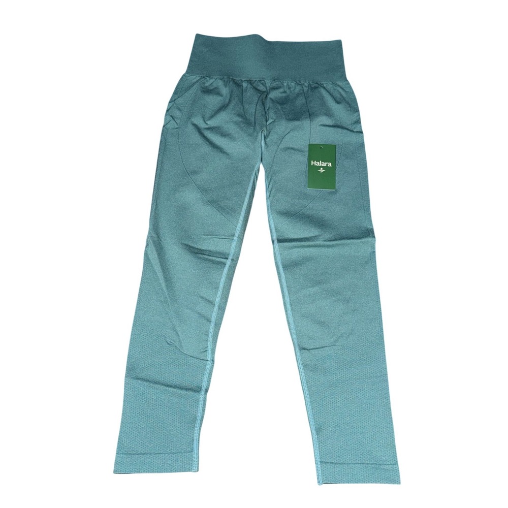 Halara Leggings Women L Green High Waisted Scrunch Butt Lifting Tummy Control - Picture 3 of 7